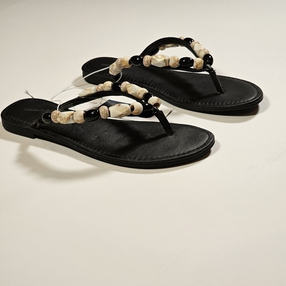 NEW! Universal Thread CINDY Womens Size 8 Black Beaded Flip Flop Sandals NWT - Picture 4 of 13